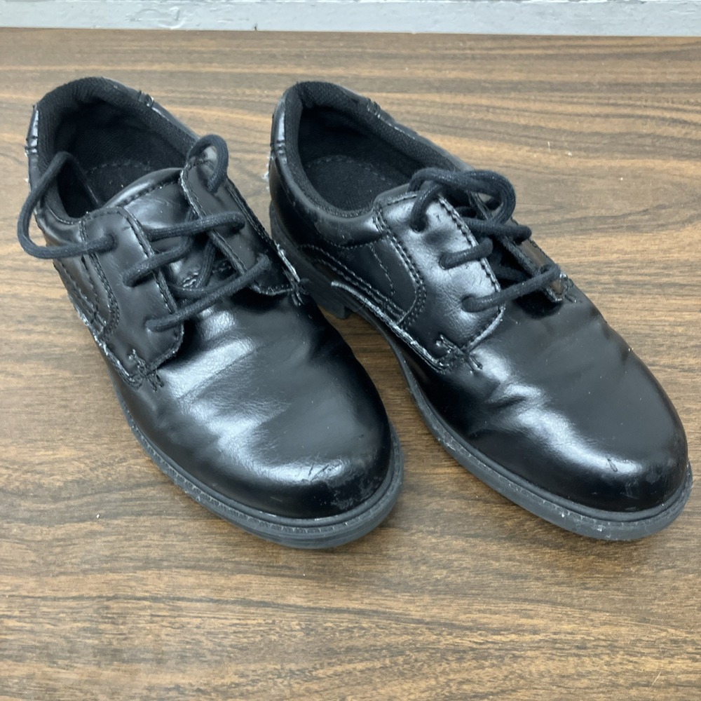George Mens Black Oxford Dress Shoes With No Slip Rubber Soul  Size 2